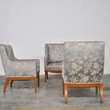 Vintage Ash Sofa & Chairs Set, 1930s, Set of 3
