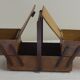 Wooden sewing box varnished 3 compartments vintage