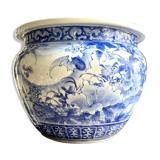Blue porcelain plant pot
