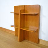 Vintage blond oak shelf 1960