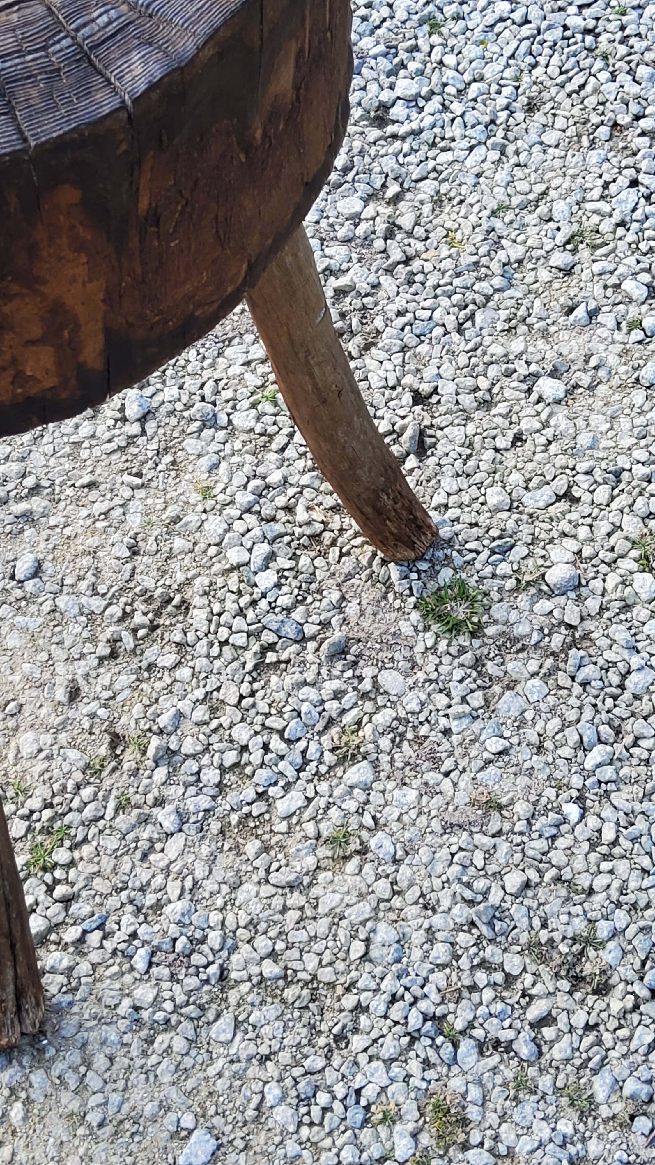 Brutalist tripod billot stool