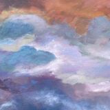 Tableau ancien peinture abstraite paysage