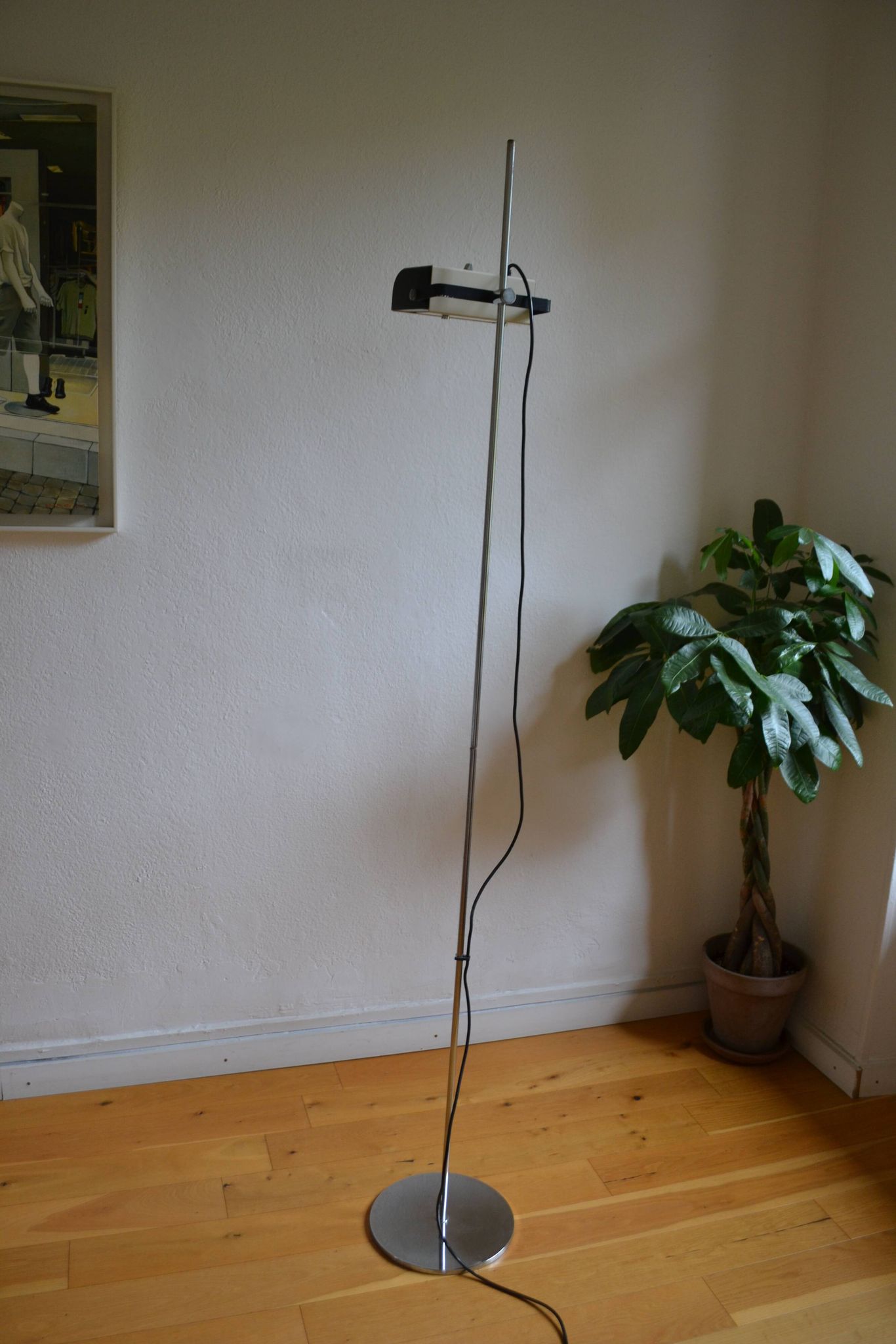 White halogen floor lamp, DLG 626 design, Joe Colombo, circa 1970