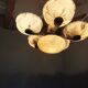 1940s Czech Art Deco Brass Opaline Glass Chandelier