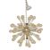 Sputnik Chandelier in Murano Glass with Gold Air Drops and Metal Frame