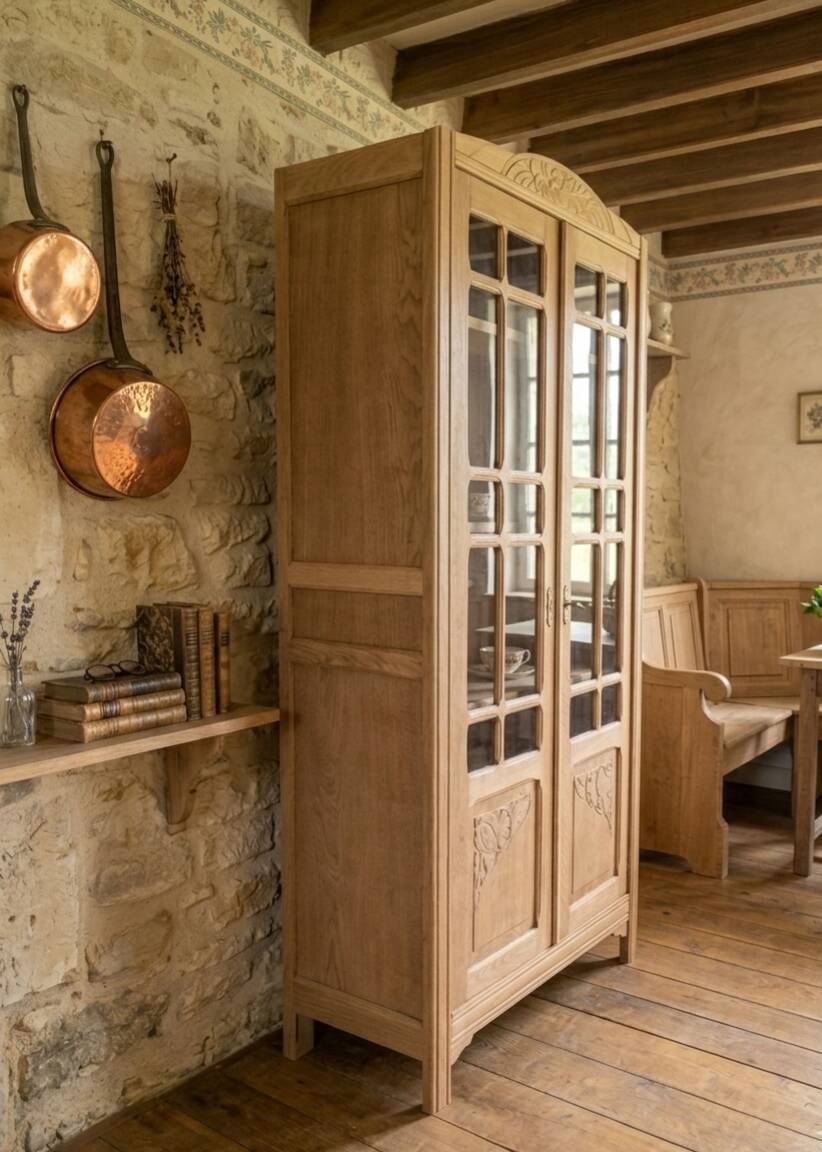 Art Deco glass-fronted Parisian wardrobe