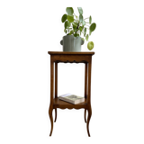 Small bedside table, nightstand, two-top ash plant stand with discreet drawer