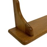 Vintage oak wall rack book shelf 1970s wood minimalist design