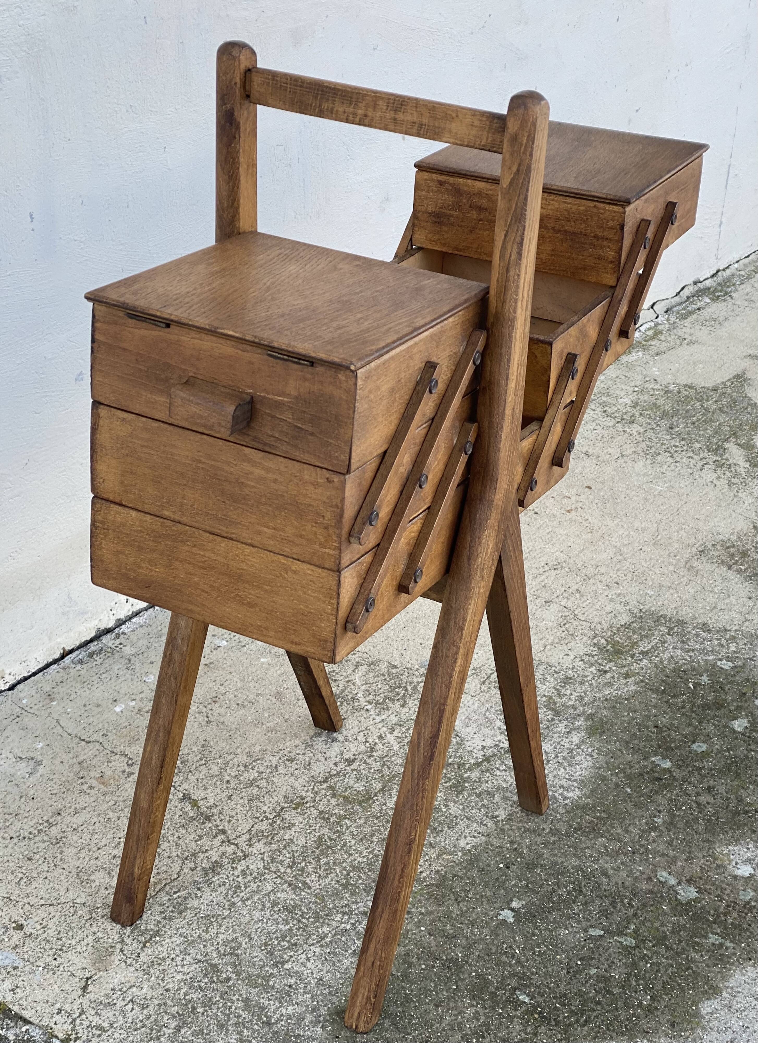 Vintage 1960s sewing table with splayed legs
