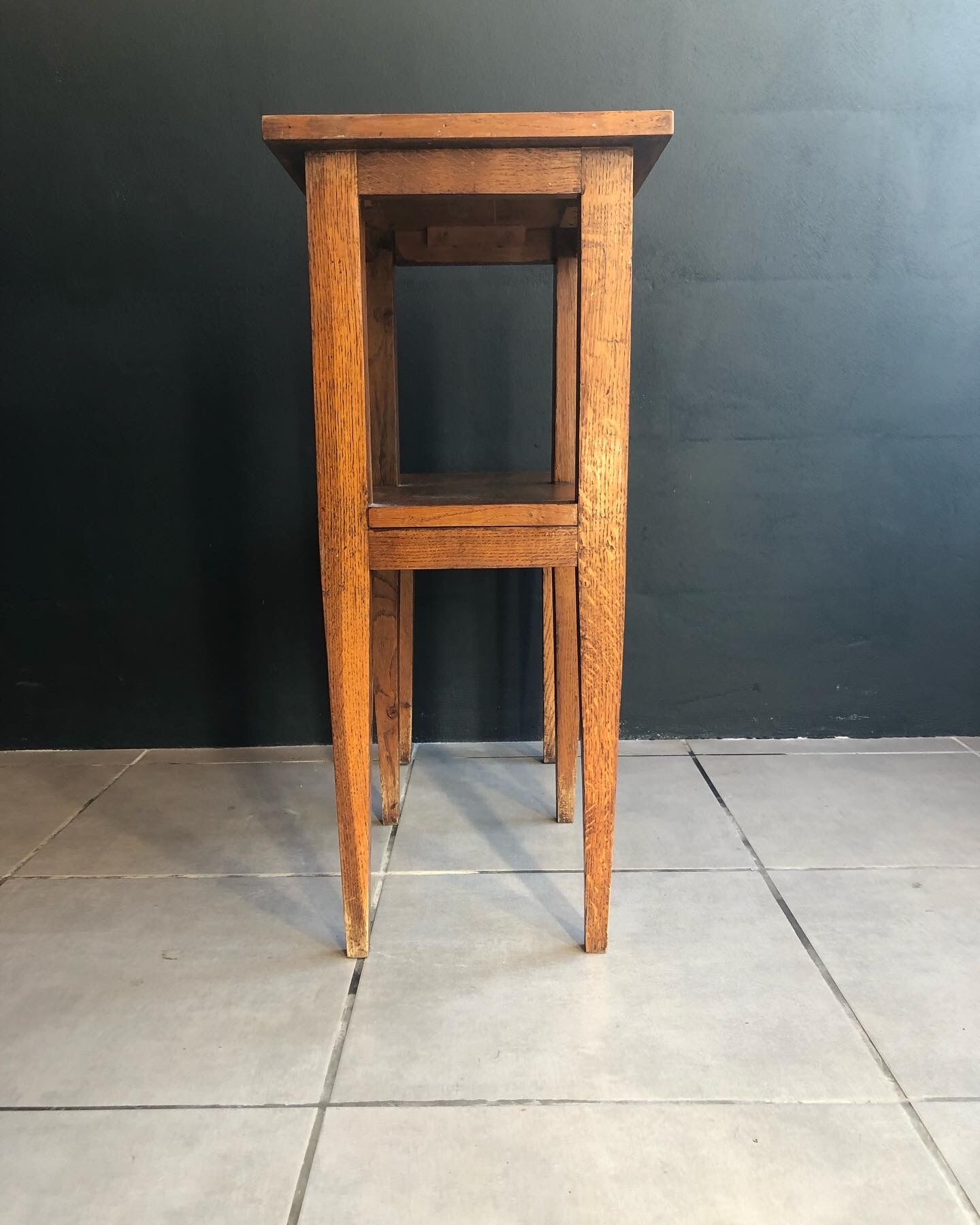 50s oak fifth wheel console
