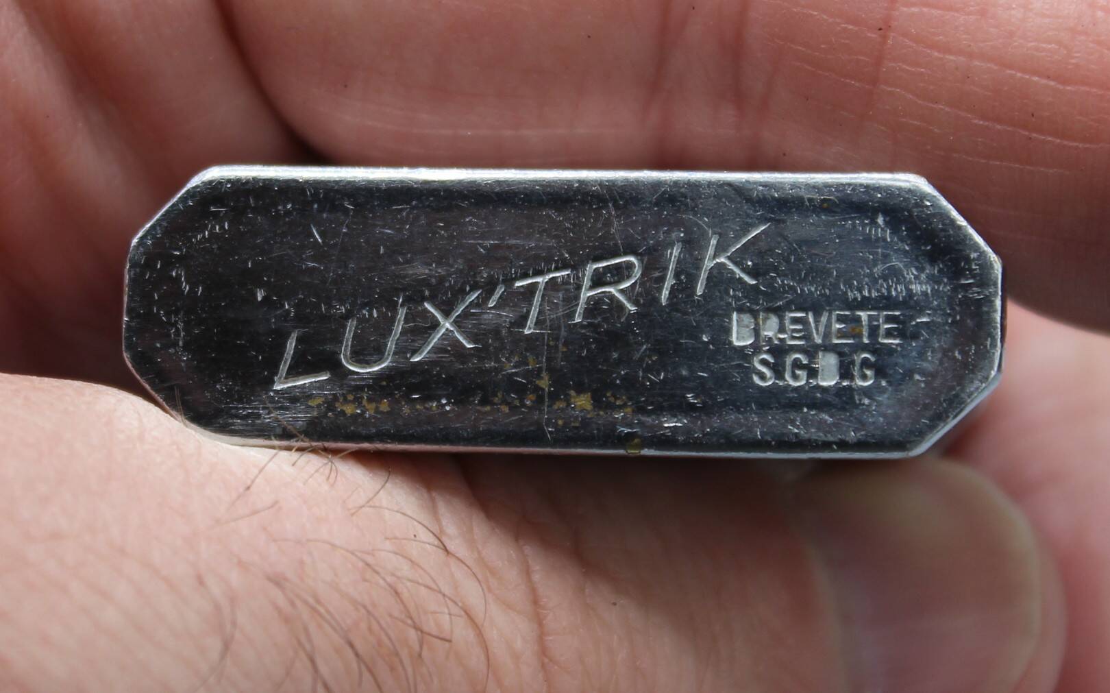 Ancien briquet lux'trik - art deco - poincon taxe briquet de luxe