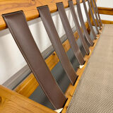 Canapé en pin massif et bouclette design scandinave des années 70