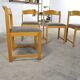 4 Vintage Elm Chairs 1970/1980, 4 seats in solid blond wood