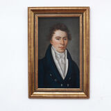 Portrait man pastel 1818 in gold frame