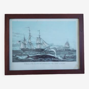 Ancienne gravure marine pêche Louis Le Breton