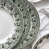 6 mismatched ironstone flat plates Murier Violetta