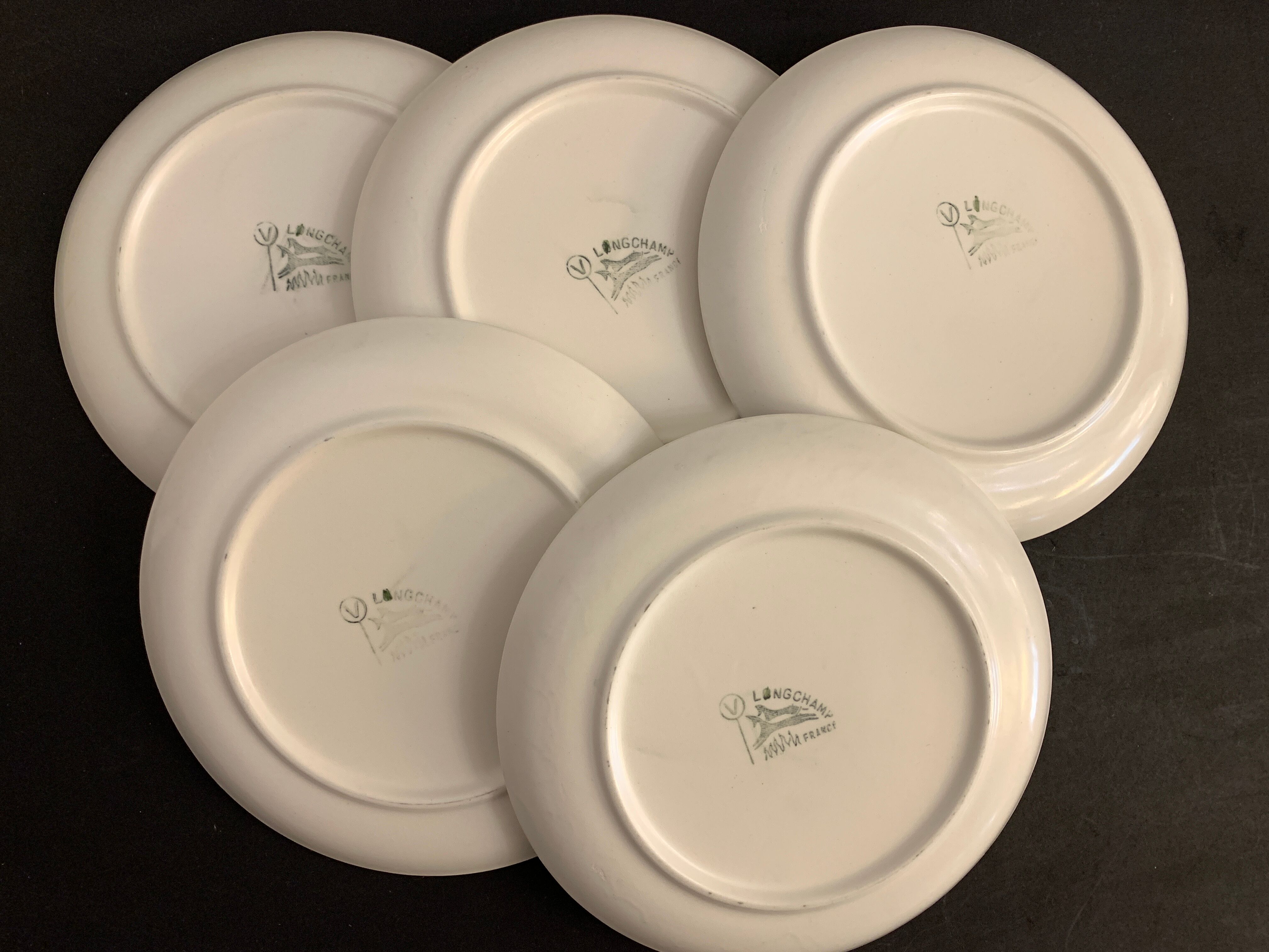 10 Longchamp dessert plates, floral model