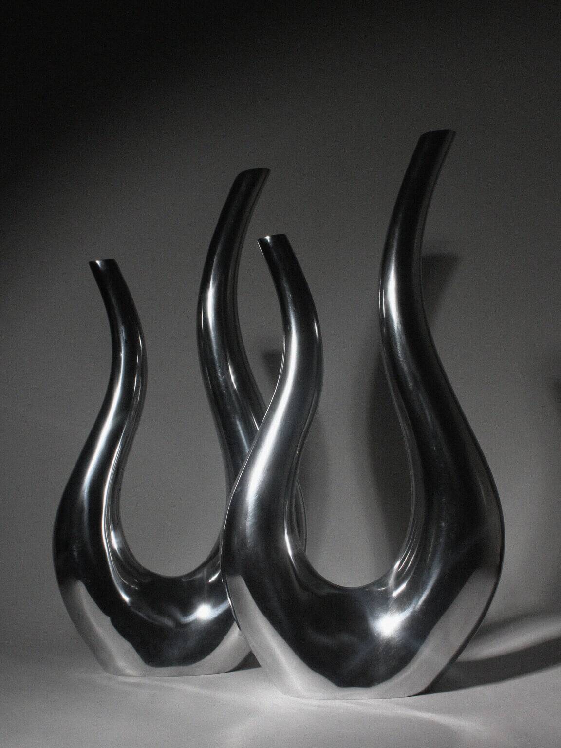 Contemporary Sculptural Aluminum Vessel, Extra Large