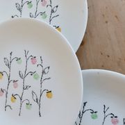 4 assiettes plates vintage faïence de Gien modèle Marie-Claire