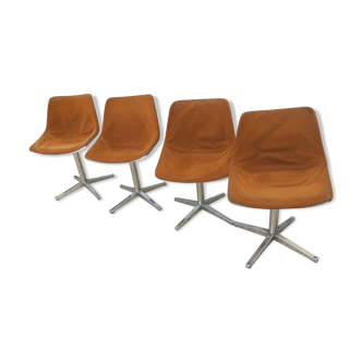 Set of 2 monohull and rotating chairs by Schweitzer for Lafargue S.A dated january 19