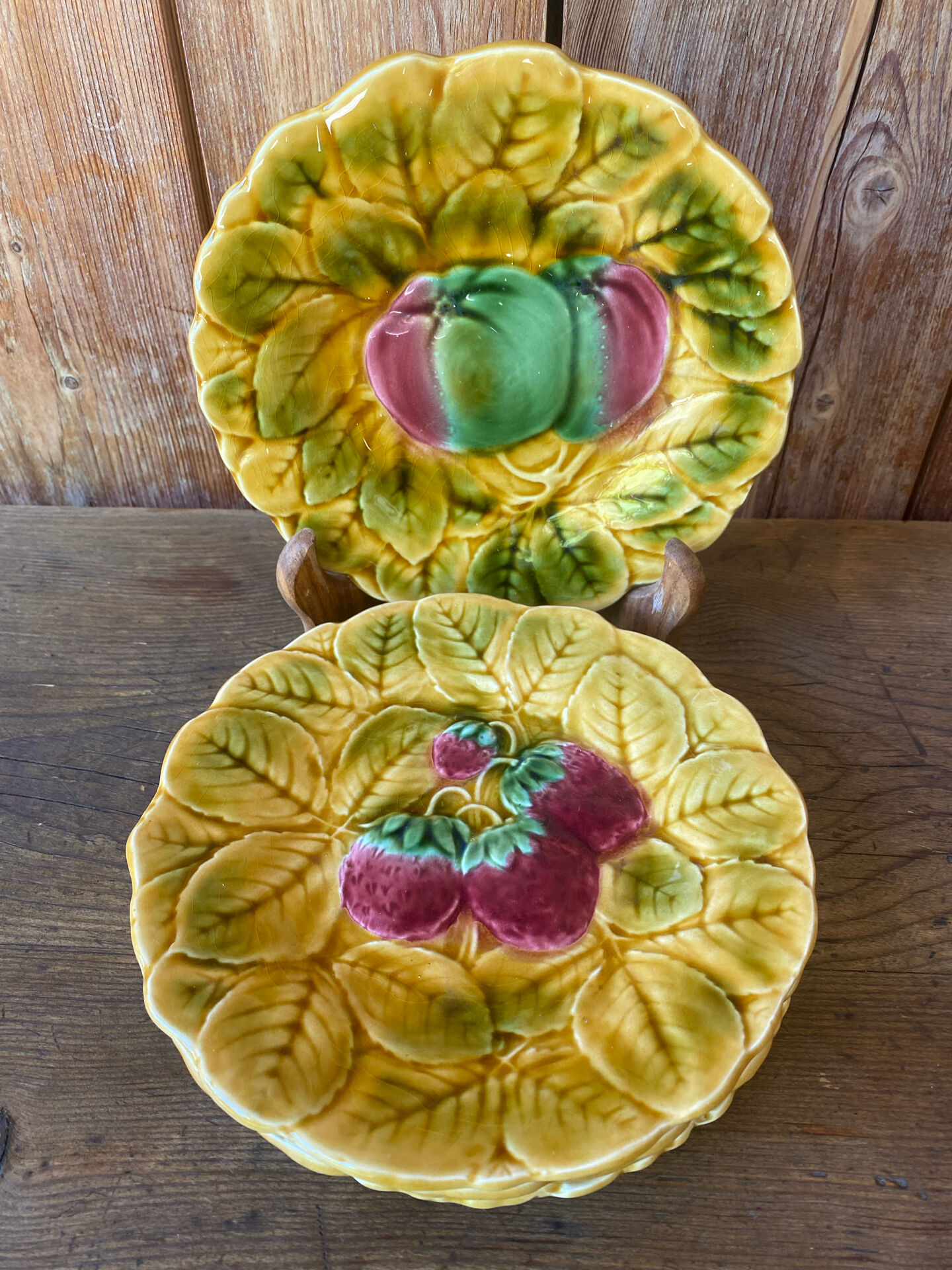 Dessert plates barbotine Sarreguemines