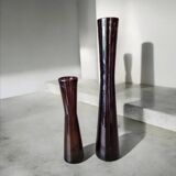 Pair of amber glass soliflores