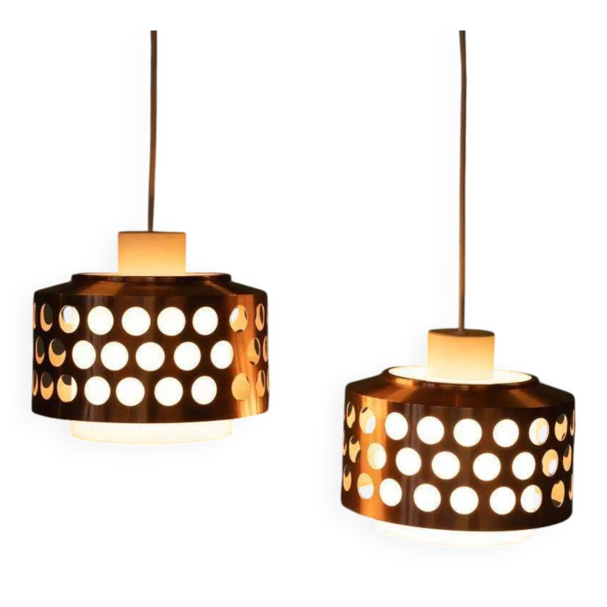 Suspension d'époque spatiale années 60/70, suspension lumineuse suédoise