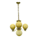Art Deco Brass and Opaline Glass Chandelier, 1930s