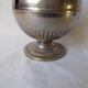 Metal and blue glass sugar bowl