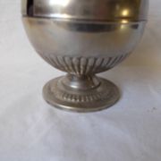 Sucrier en métal et verre bleu