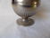 Metal and blue glass sugar bowl