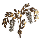 Hans Kögl flower wall light - gold and silver metal - 1970