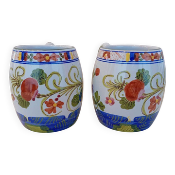 Mug en céramique bleue peint à la main Faenza Italie