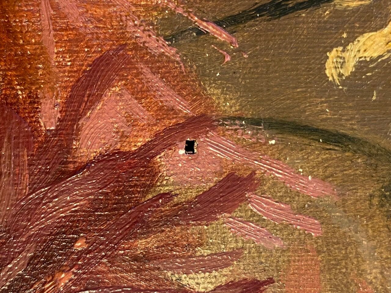 Old painting, still life with Dahlias, signed E Boudet late nineteenth century.