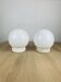 Pair of vintage opaline globe wall lights, ceiling lights