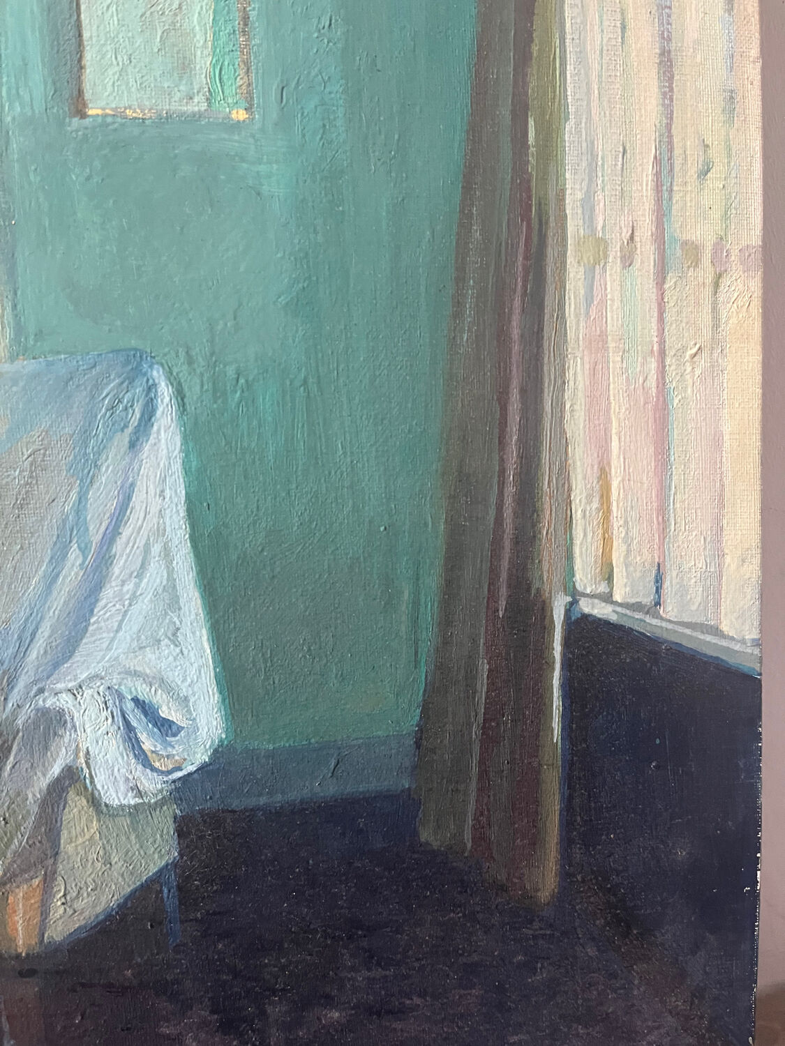 "Face to face with my dog", original oil on canvas