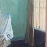 "Face to face with my dog", original oil on canvas