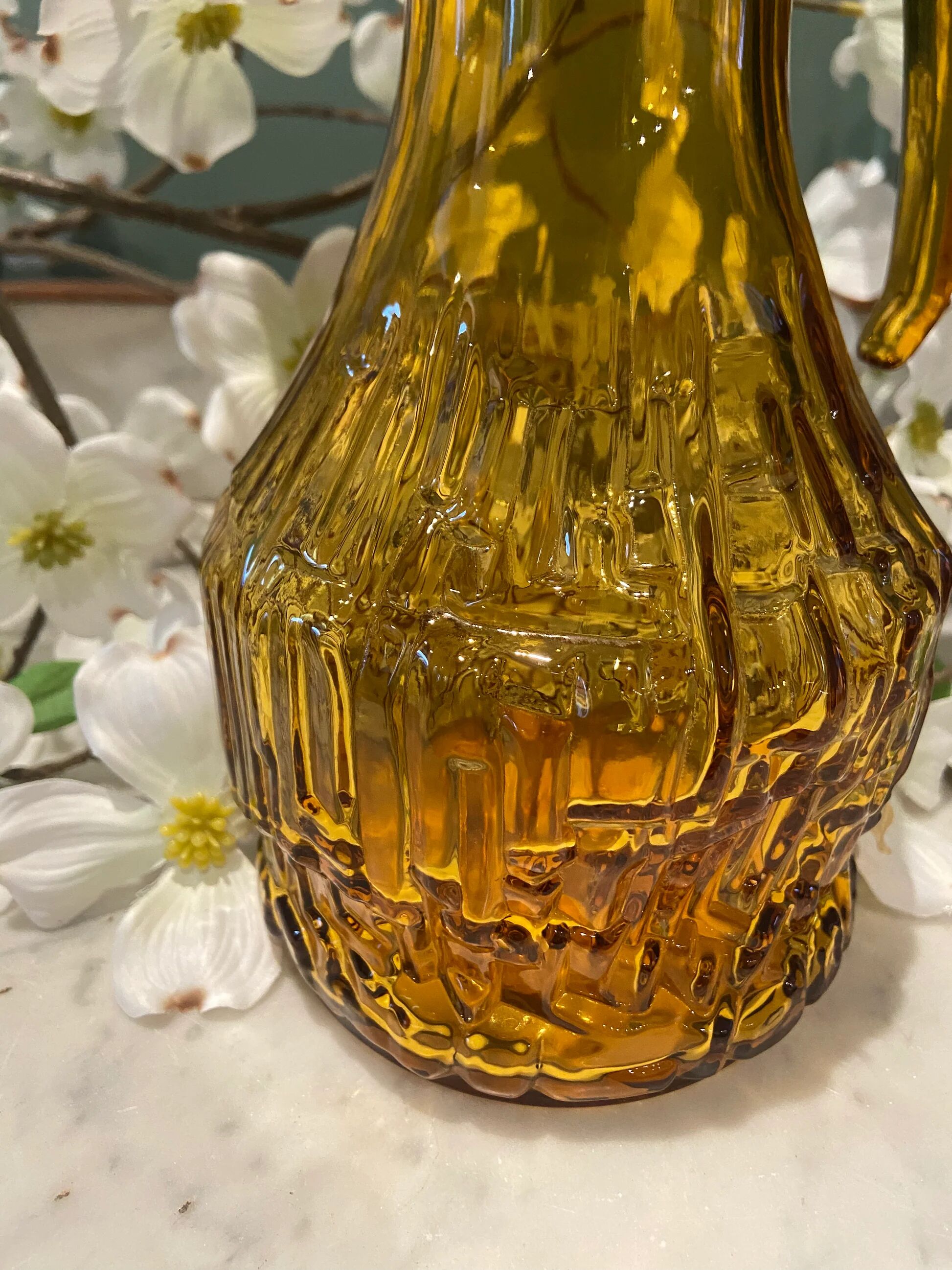 Amber glass carafe