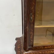 Dutch display cabinet in two parts made of marquetry wood.