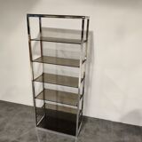 Vintage chrome bookcase, 1970