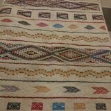 Tapis multicolore fait à la main en laine 160x90cm
