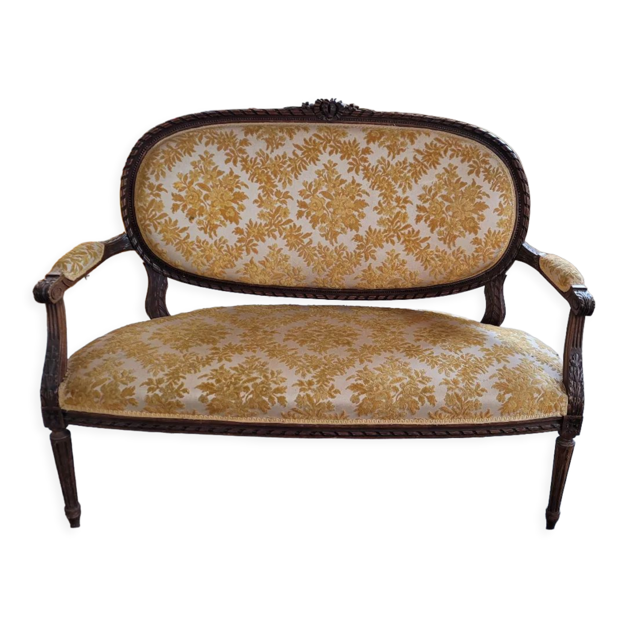 Louis XVI style sofa bench carved