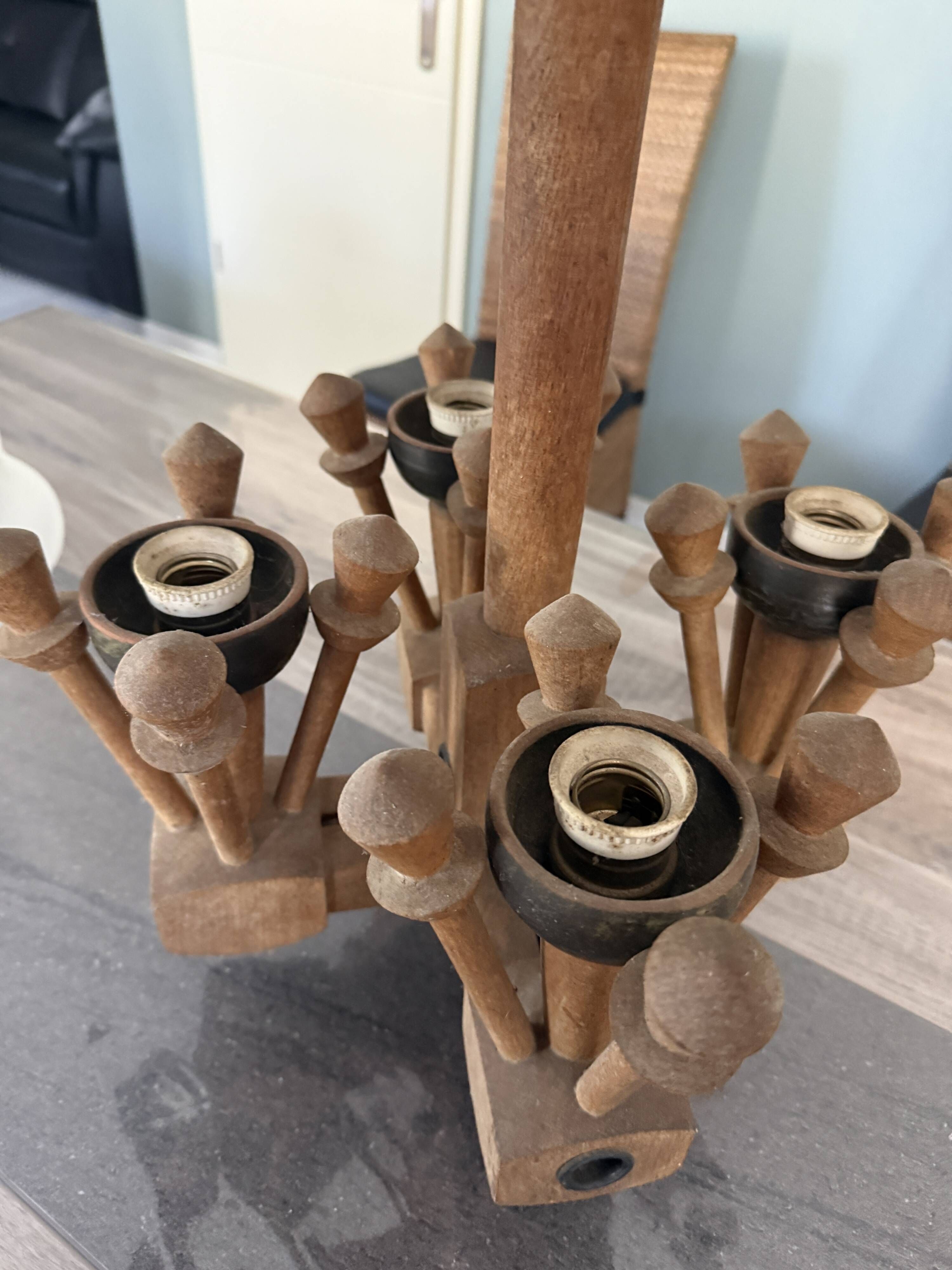 Lustre Guillerme & Chambron – Votre Maison – Chêne et opaline