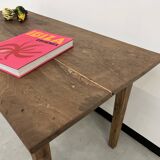 Small walnut farmhouse table with spindle legs