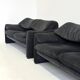 Cassina Maralunga 2 places noir-gris par Vico Magistretti