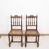 Chaises cannées, style Louis XIII