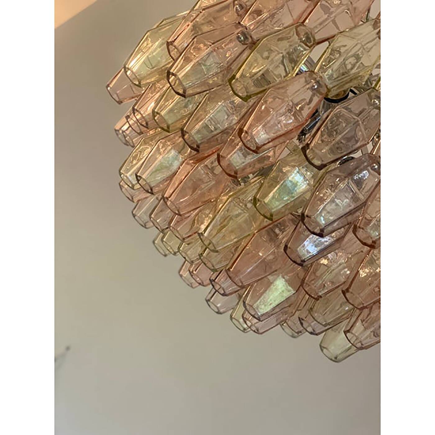 Contemporary “Poliedri” Murano Glass Chandelier