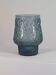 Vase vintage en verre pressé gris-bleu à décor ondulé