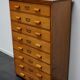German beech industrial apothecary cabinet, mid-20th century