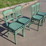 Set de 4 chaises bistrot vertes